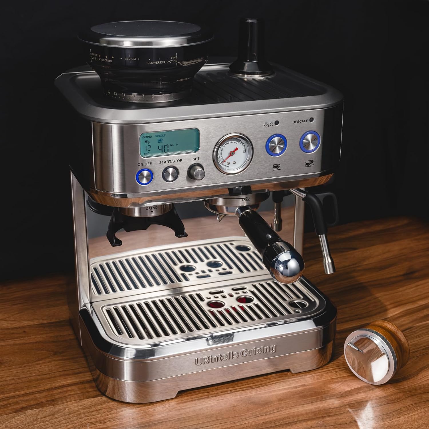 Espresso Automatic Machine with Grinder, Espresso Maker with 58MM Portafilter & Milk Frother & 58mm Coffee Distributor Espresso Distribution Tool for Coffee Lover