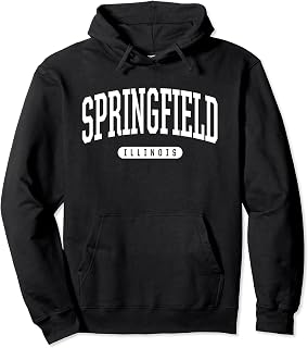 Springfield Hoodie Sweatshirt College University Style IL US Pullover Hoodie