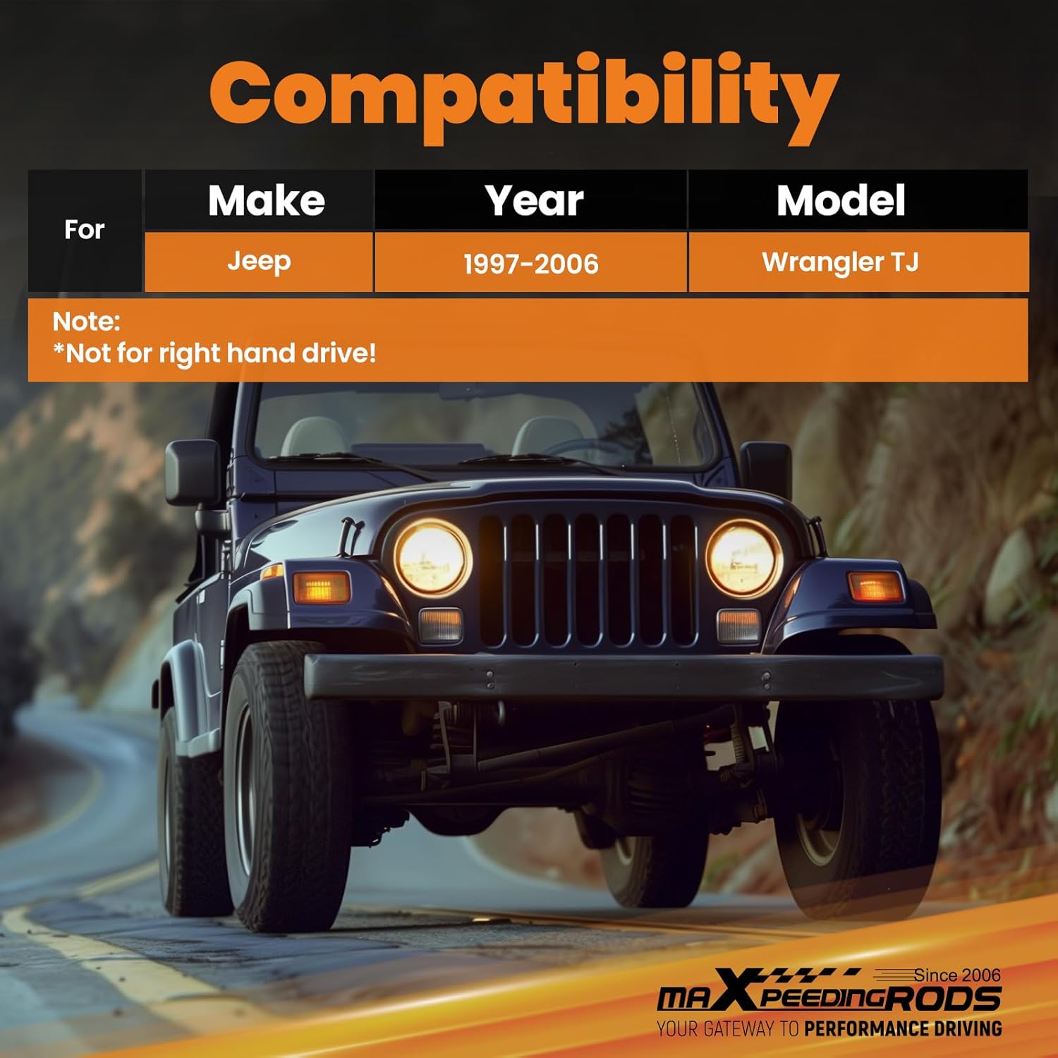 maXpeedingrods Adjustable Rear Track Bar for Jeep Wrangler TJ 1997-2006 with 1-6" Lift, Panhard Bar Rod