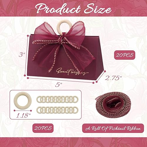 Miniatura 3 de GLGHMH Cajas de recuerdo de boda, 20 cajas de dulces de boda, cajas de regalo de chocolate para boda, novia, baby shower, Navidad, cumpleaños (20