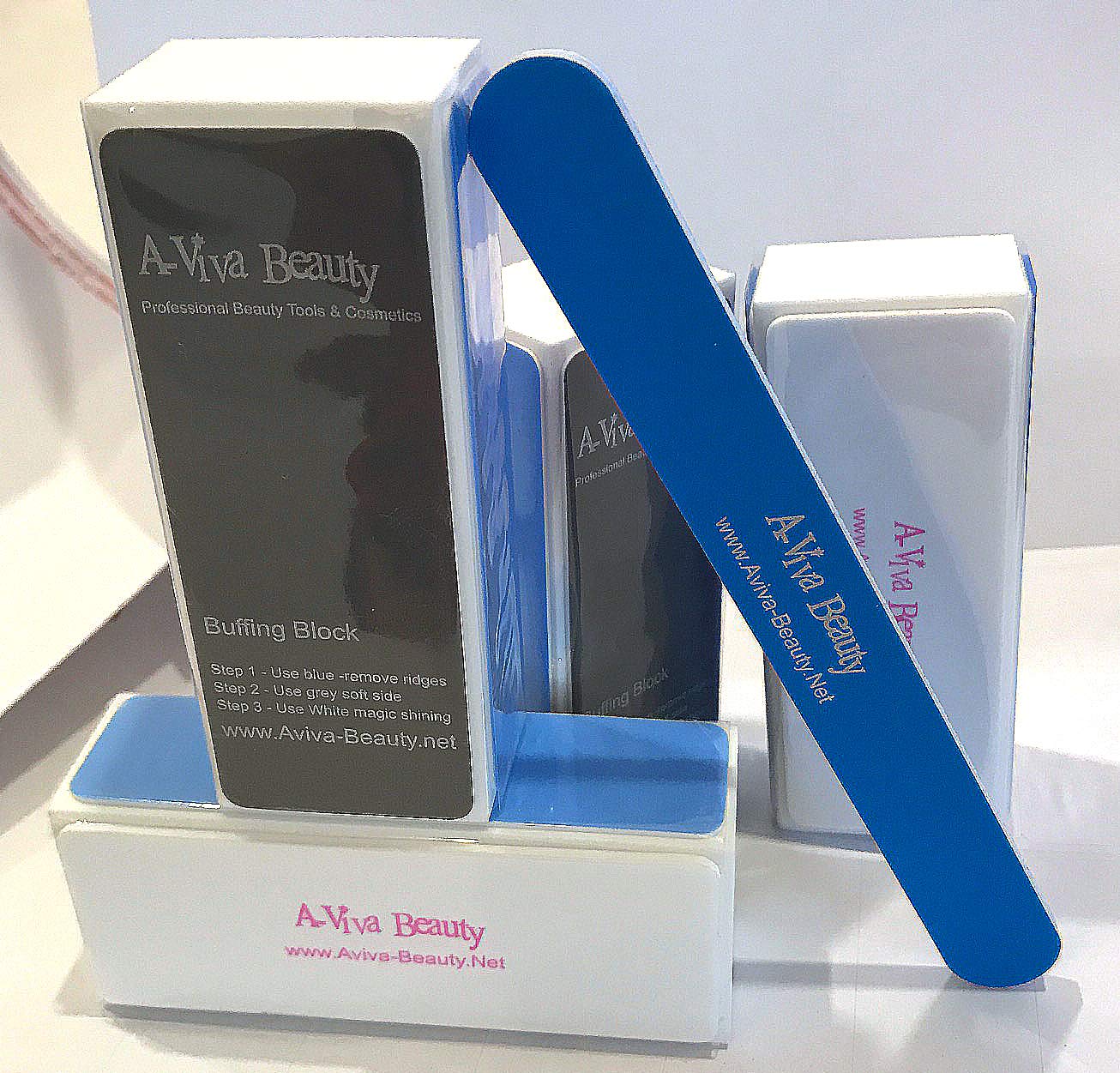 4 Way Nail Buffer Block A-viva Beauty Natural Nail Polisher With 4 Sides – File, Smooth, Shine … (6 Count Pink Nail File)