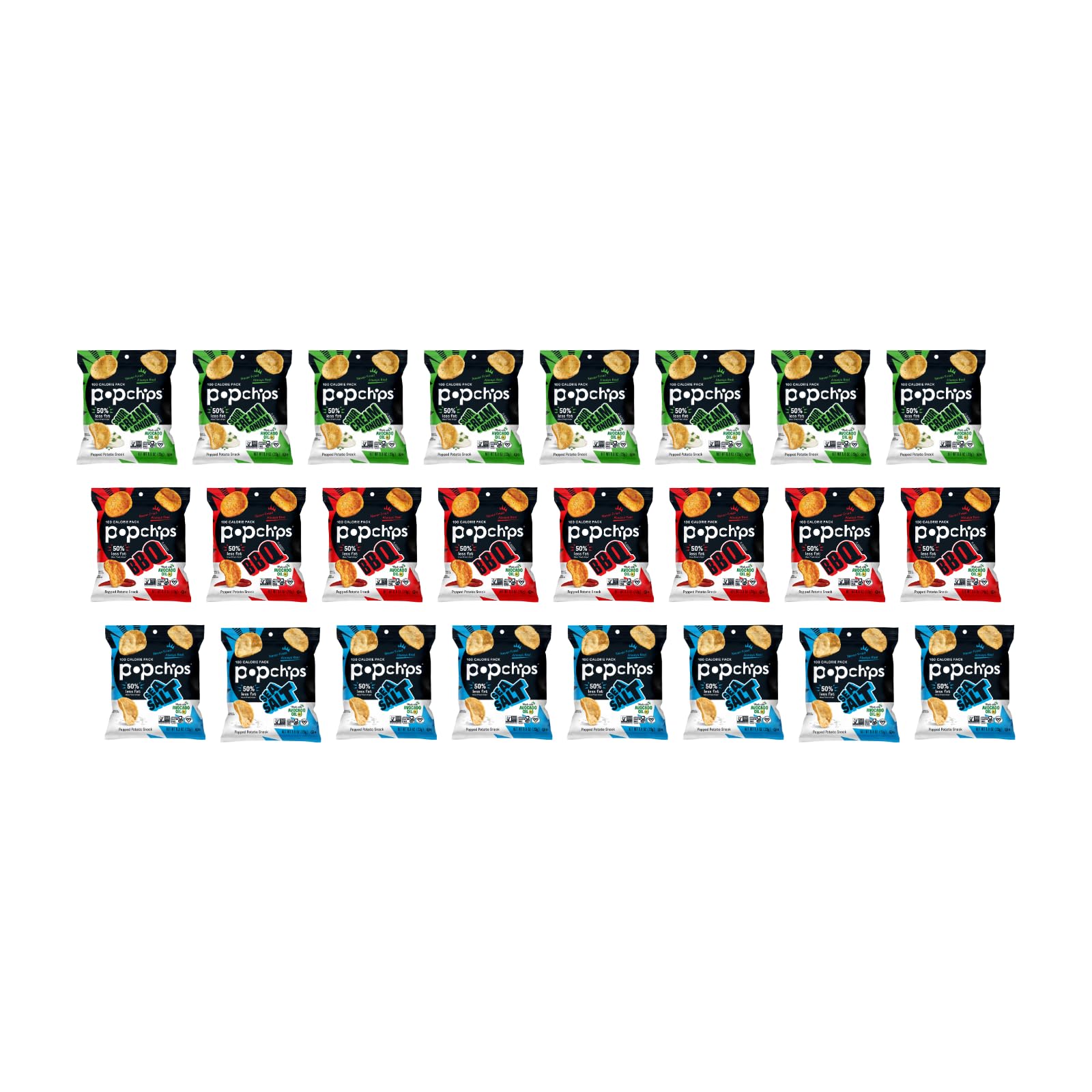 Amazon.com: Popchips Baked Potato Chips 0.8 OZ Snack Bag, 8 of