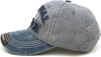 Perlotus Gray Navy Blue Baseball Cap Original Black Embroidered Leather Detailed Design