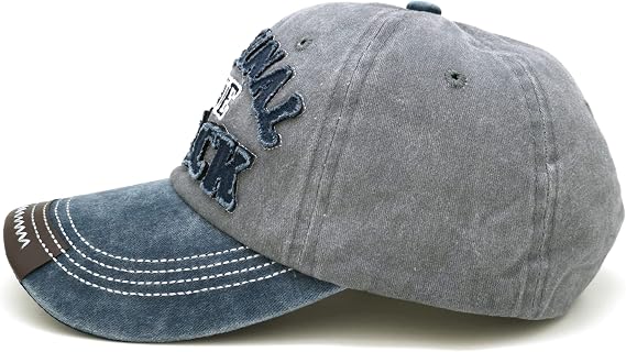 Perlotus Gray Navy Blue Baseball Cap Original Black Embroidered Leather Detailed Design