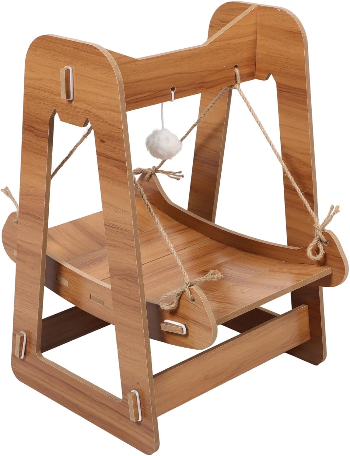 MERRYHAPY Wooden Cat Hammock Swing Bed Indoor Cat Floor Swing Hammock Resting Nest for Pet Relaxation