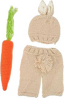 Holibanna 1 Conjunto De Roupas De Fotografia Infantil Vestido De Bebê Recém-Nascido Menina Chapéus De Criança Decoração Kits De Crochê Para Crianças Vestido De Páscoa De Bebê Macacão De