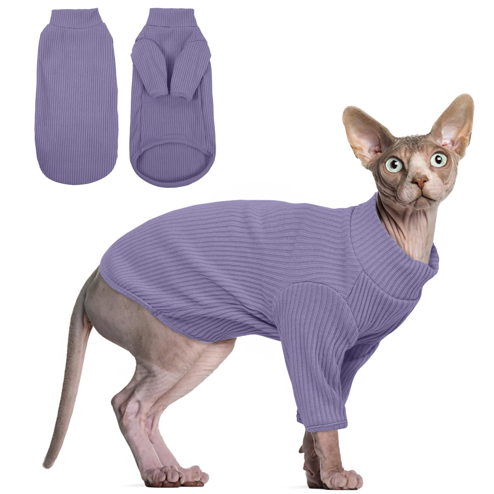 Cat Clothes, Sphynx Cat Clothing, Sphynx Cat Jumper, Cat Clothes For Cats Only, Hairless Cat Jumper, Breathable Cat Pyjamas, Warm Cat Coat, Cat Sweater, Cat Vest For Sphynx, Devon Rex-M — view 14
