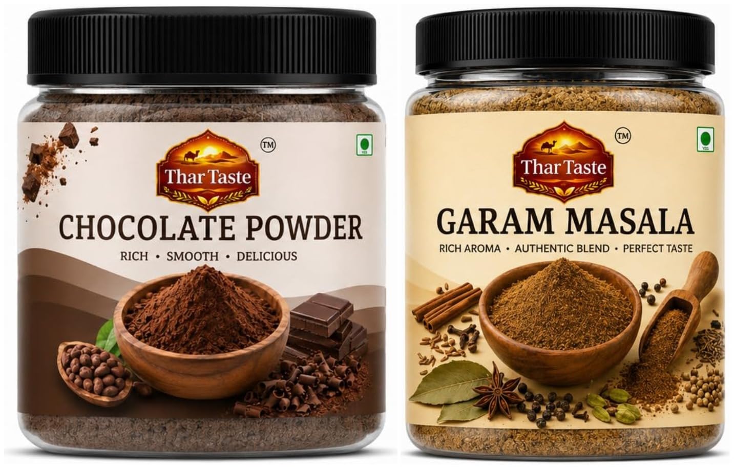 Thar Taste Chocolate Powder 100g + Garam Masala 100g | Combo of 2-image-49