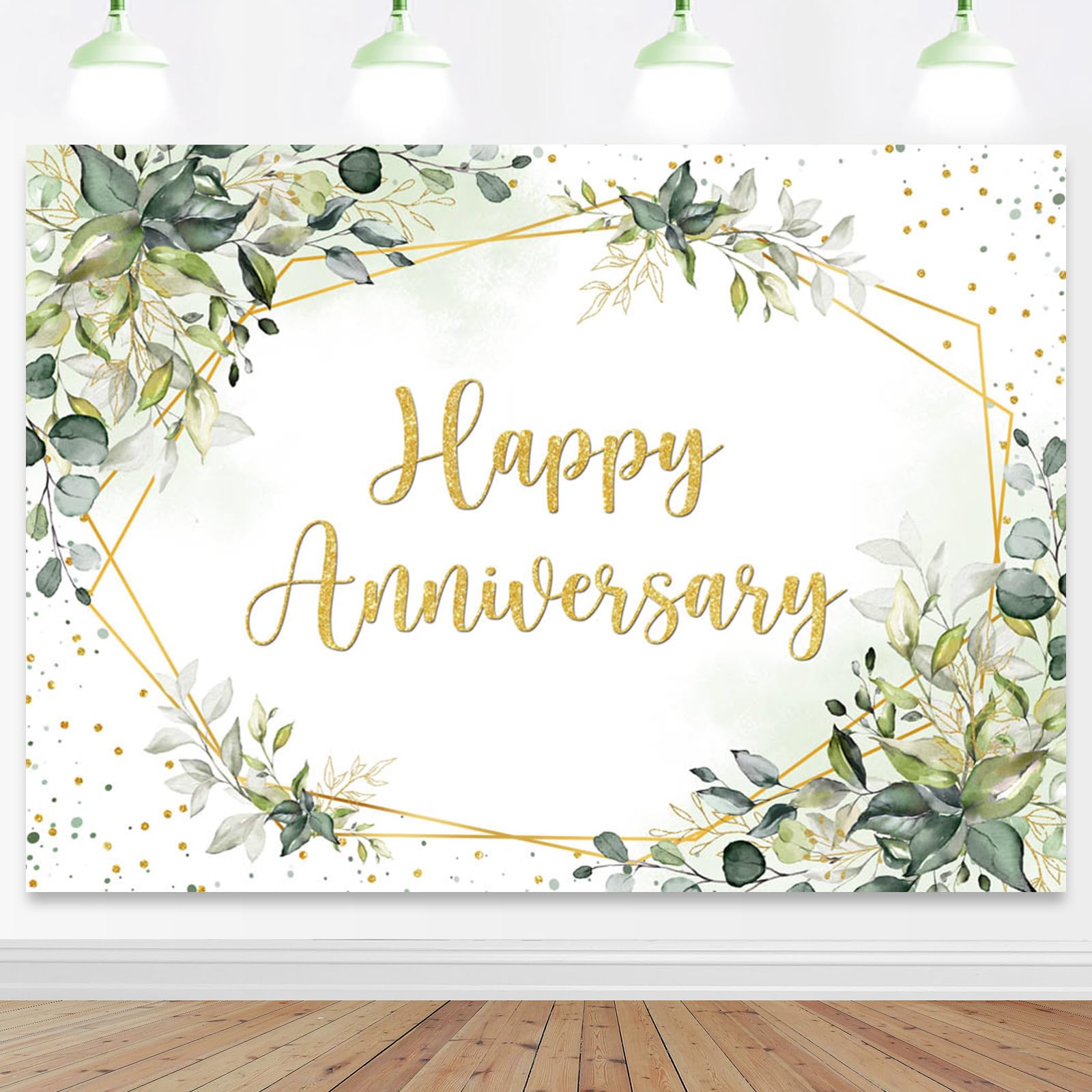 Mocsicka 7x5ft Anniversary Backdrop Large Greenery Happy Anniversary Family Memorial Day 25th 30th 40th 50th Day Party Decorations Timeless Love