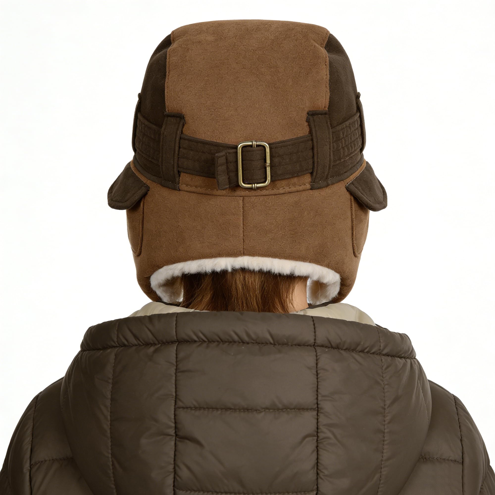 JIAHG Chapka d'hiver Enfant 3-8 Ans Chapeau d'aviateur Suédé Imperméable Doublé de Polaire Bonnet de Trappeur avec Oreillettes Doux Épais Chaud pour Sports en Plein Air