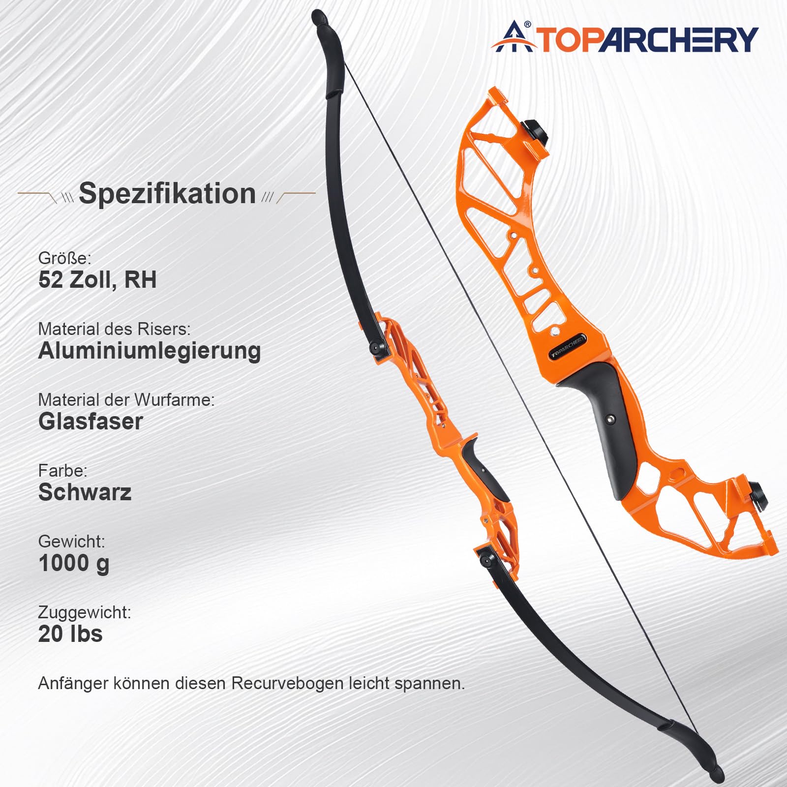 Pfeil und Bogen Set Erwachsene 20lbs Takedown Recurvebogen Sportbogen mit Zubehör Metall Riser für Rechtshänder Anfänger Outdoor-Bogenschießen & Zielübungen