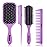 4Pcs Detangling Hair Brush Set for Women - Paddle Brush for Wet or Dry, No More Tangles for Straight, Long, Thick, Curly, and Natural Hair (Purple)