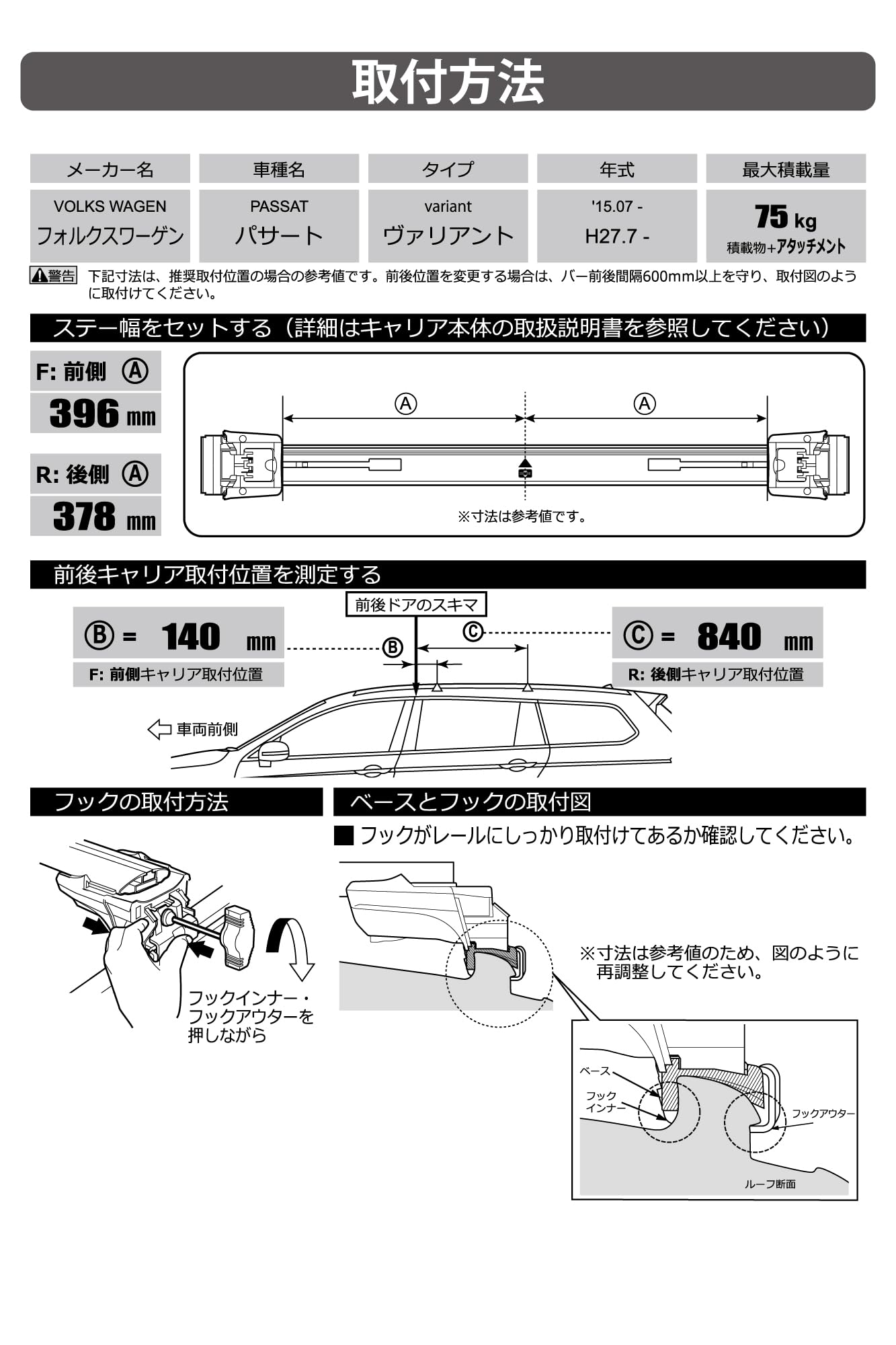 Amazon | カーメイト(Carmate) inno(イノー) ベースキャリア 車種別 
