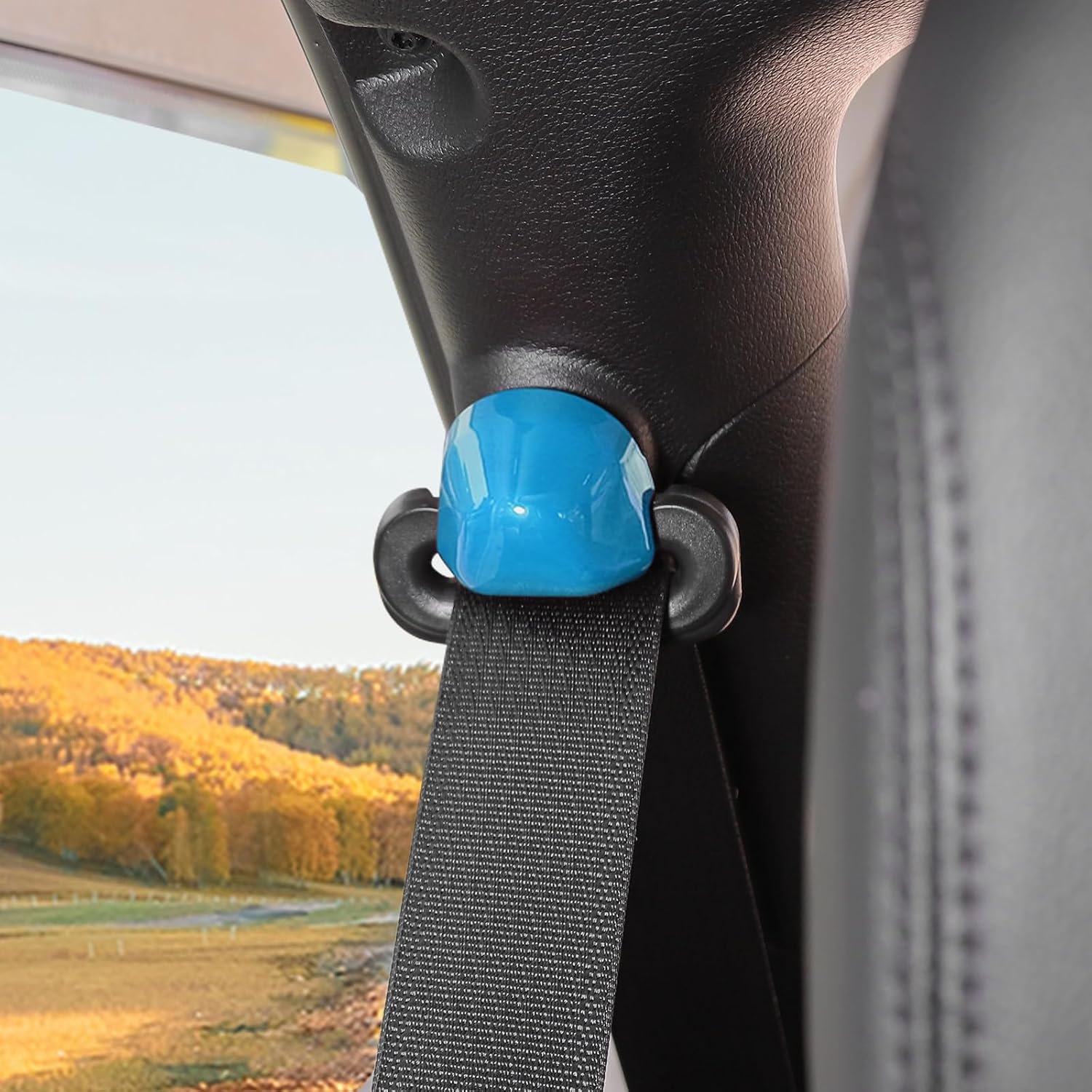 for Jeep JL Light Blue Seat Belt Trim Cover for Jeep Wrangler JL JLU 2018+ for Gladiator JT 2020-Present ABS Interior Accessories 4pcs