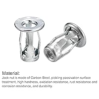 Vista 4 de uxcell Tuercas de gato M5, 5 tuercas roscadas de acero al carbono para metal fino, longitud de 0.724 in