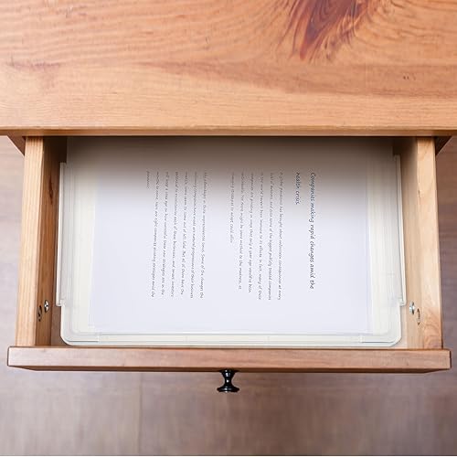 Miniatura 5 de 12 cajas de almacenamiento de papel de archivo A4 de 14.33 x 9.84 x 1.57 pulgadas, protector de revistas, transparente, apilable, portátil, para