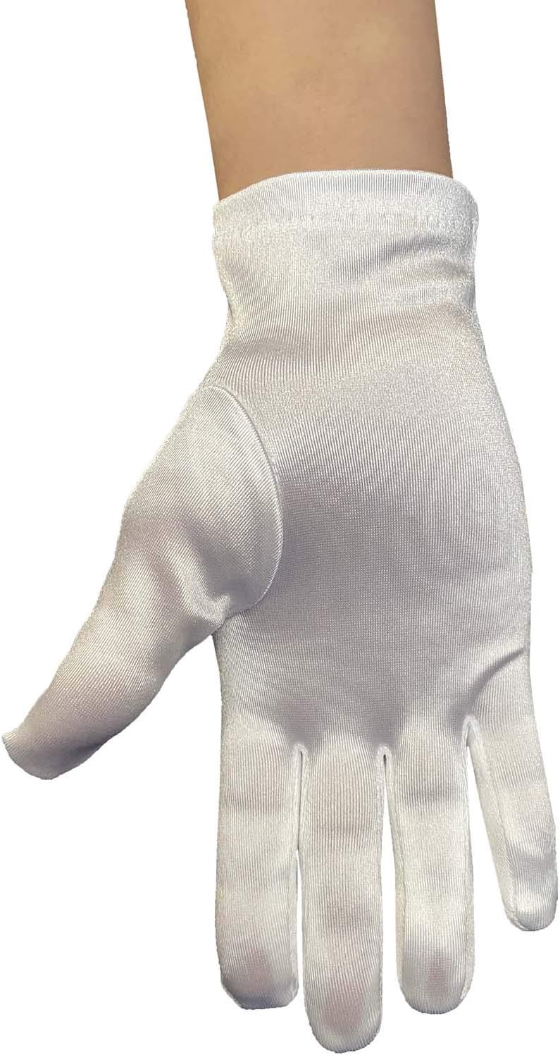 Pink Princess First Communion Gloves for Girls - Rhinestone Cross Design for 1st Holy Communion