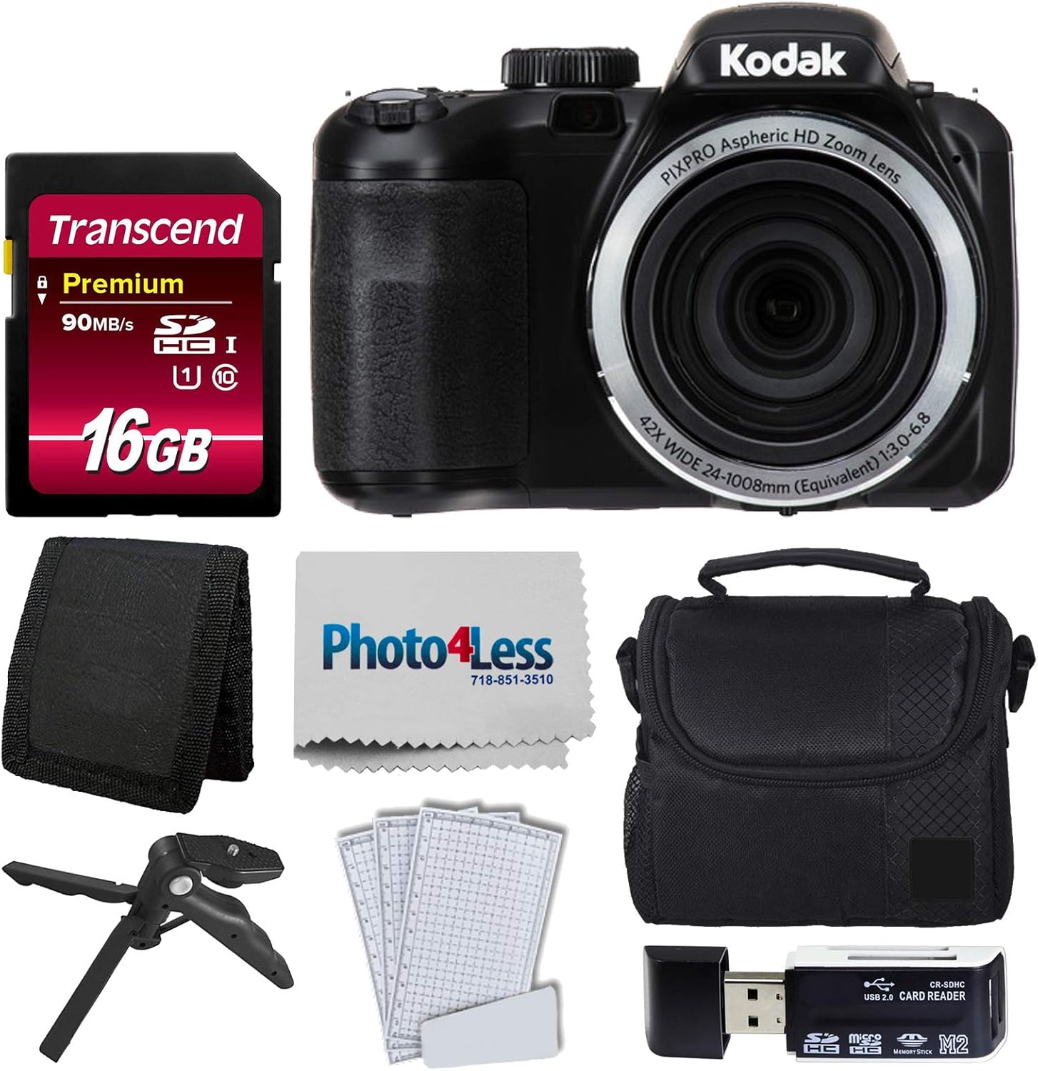 Kodak PIXPRO AZ421 Digital Camera (Black) + Camera Case