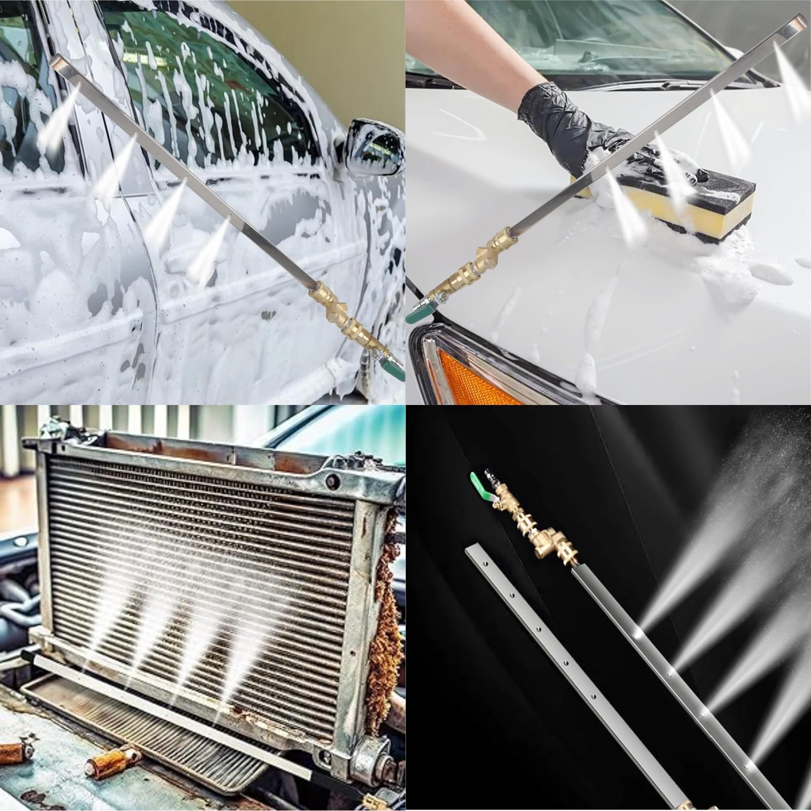 Varilla Limpiadora De Radiador Para Automóvil | Herramienta De Lavado De Radiador De60 Cm - Varilla Para Hidrolimpiadora Portátil Con Acople Rápido De 6 Mm Para Lavado De Autocaravanas, Hogar Y