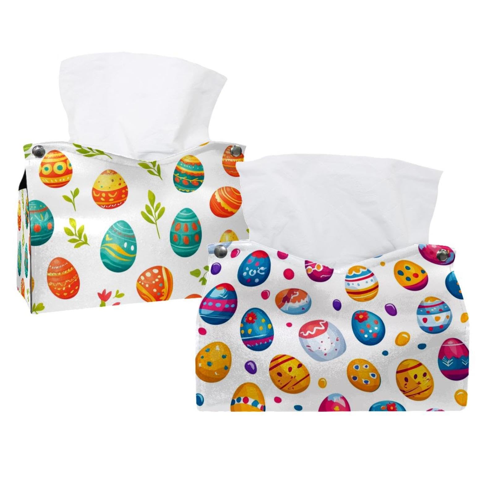 Boîte à mouchoirs en cuir pour table de Pâques et décoration festive printanière