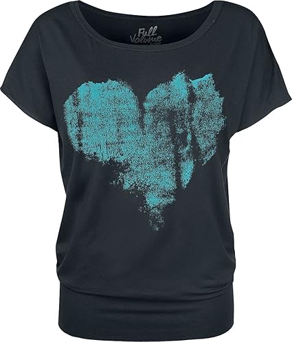 T-Shirt Donna Full Volume By EMP - Nera Con Stampa E Retro In Rete - Scollo Rotondo - 4