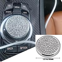 Vista 4 de MICROCK Accesorios Brillantes para BMW 1 2 3 5 7 Series X1 X3 X5 X6 Media iDrive Cubierta de Perilla del Botón Interruptor de Control Botón