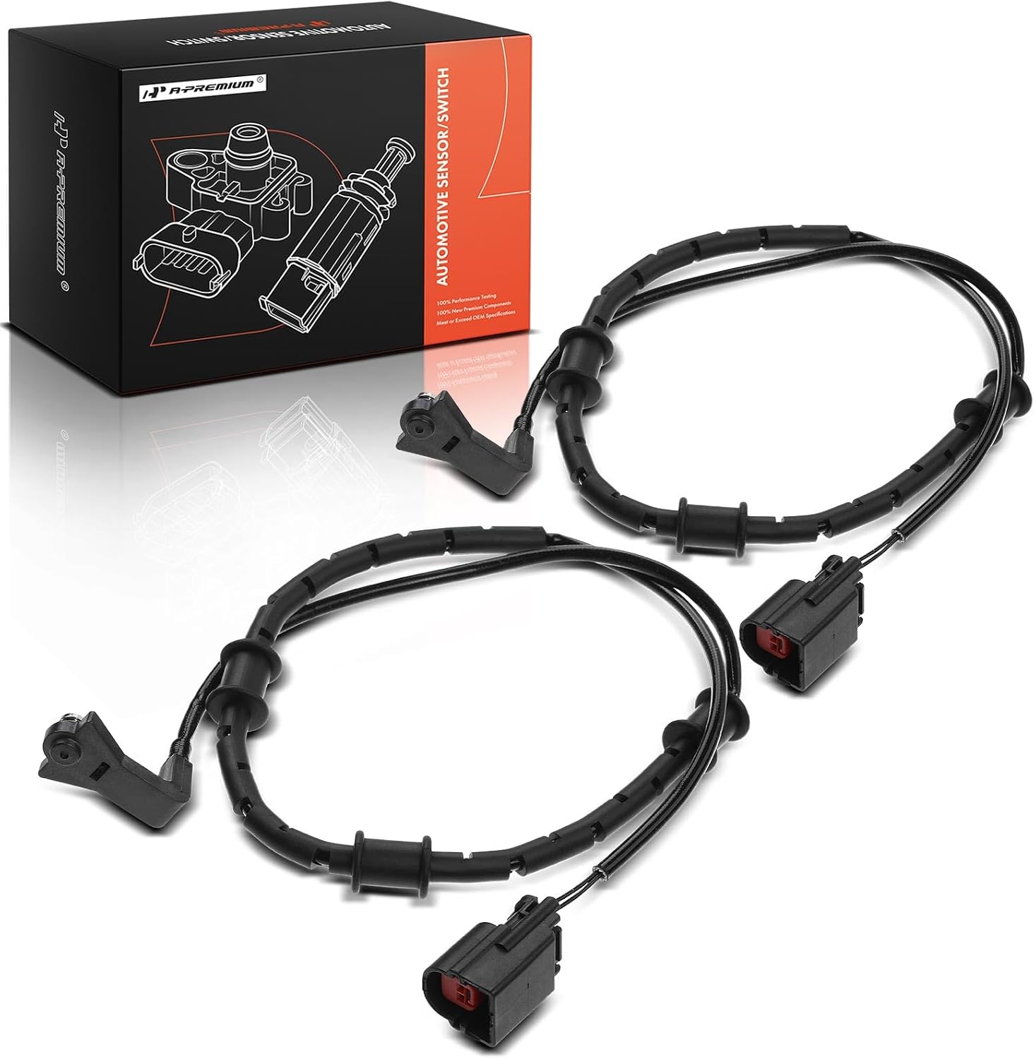 A-Premium Rear Disc Brake Pad Wear Sensors Compatible with Jaguar XF 2009-2015, XFR 2010-2015, XJ 2010-2017, XK 2007-2015, XFR-S 2013-2015, XJR 2014-2017, XKR 2007-2011, 2-PC Set