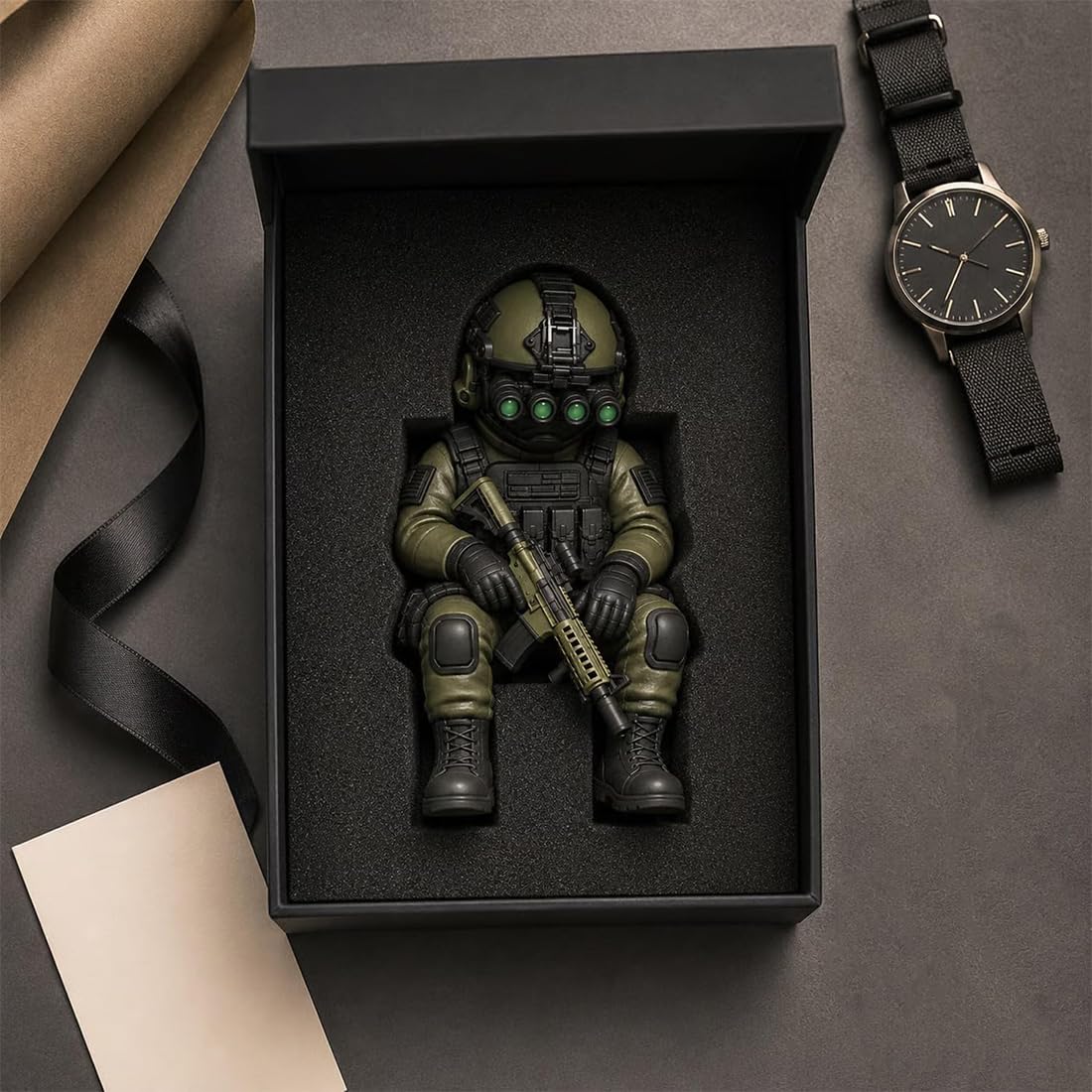 Mini figura táctica de soldado, modelo de francotirador de 8 cm para escritorio o estantería, regalo militar único para hombres y fanáticos del ejército, decoración coleccionable