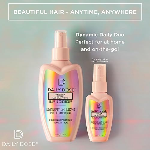 Miniatura 2 de DAILY DOSE Acondicionador sin enjuague (8.5 oz + 2 oz Duo) Spray desenredante para el cabello (galardonado), sin parabenos, sin ftalatos, libre de