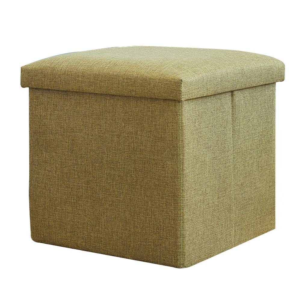 Pouf à siège simple vert contre le désordre avec banc en lin déhoussable lavable