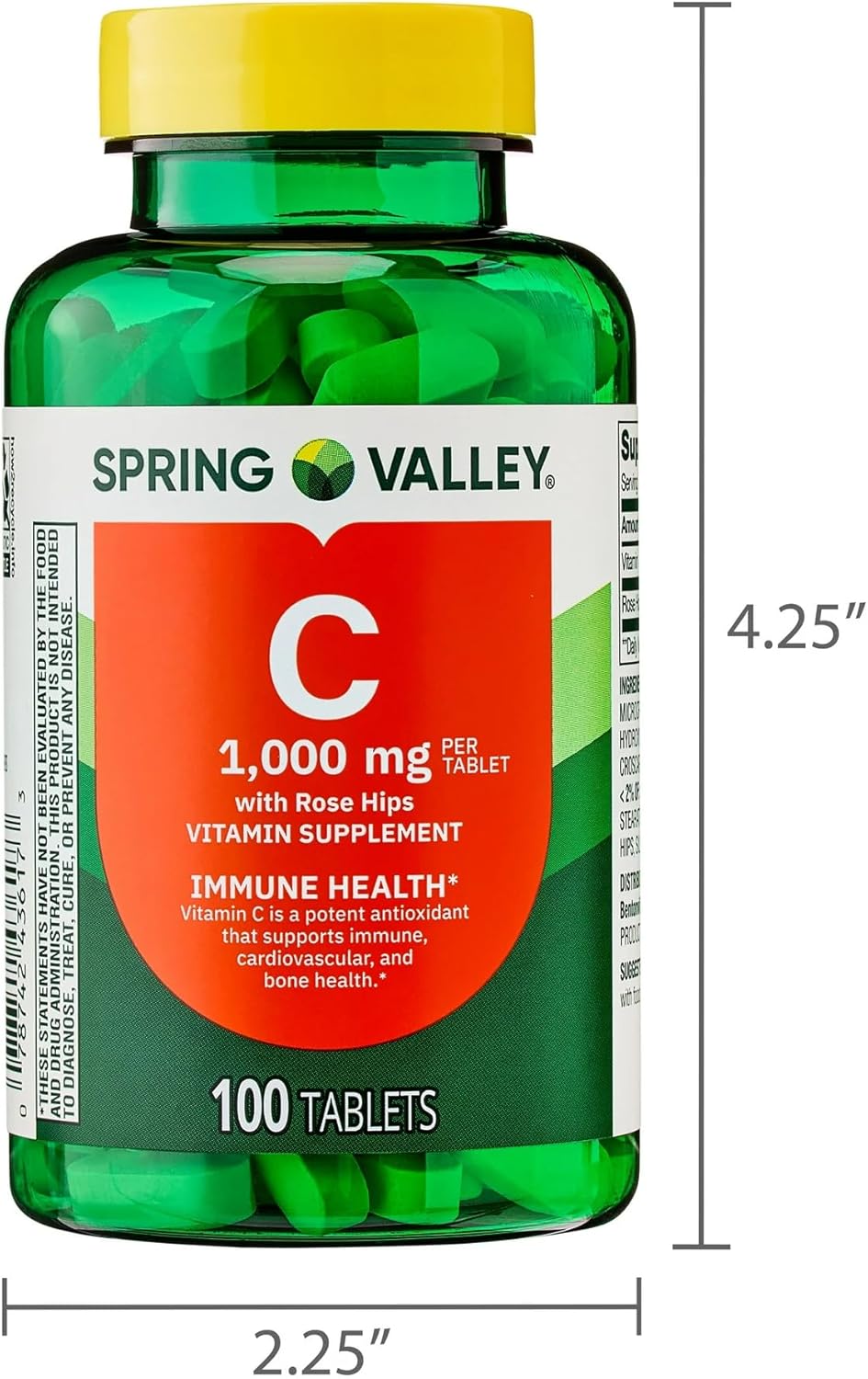 SUREFECT Spring Valley Vitamin C 1000 mg with Rose Hips Tablets - 250 Count Organizer