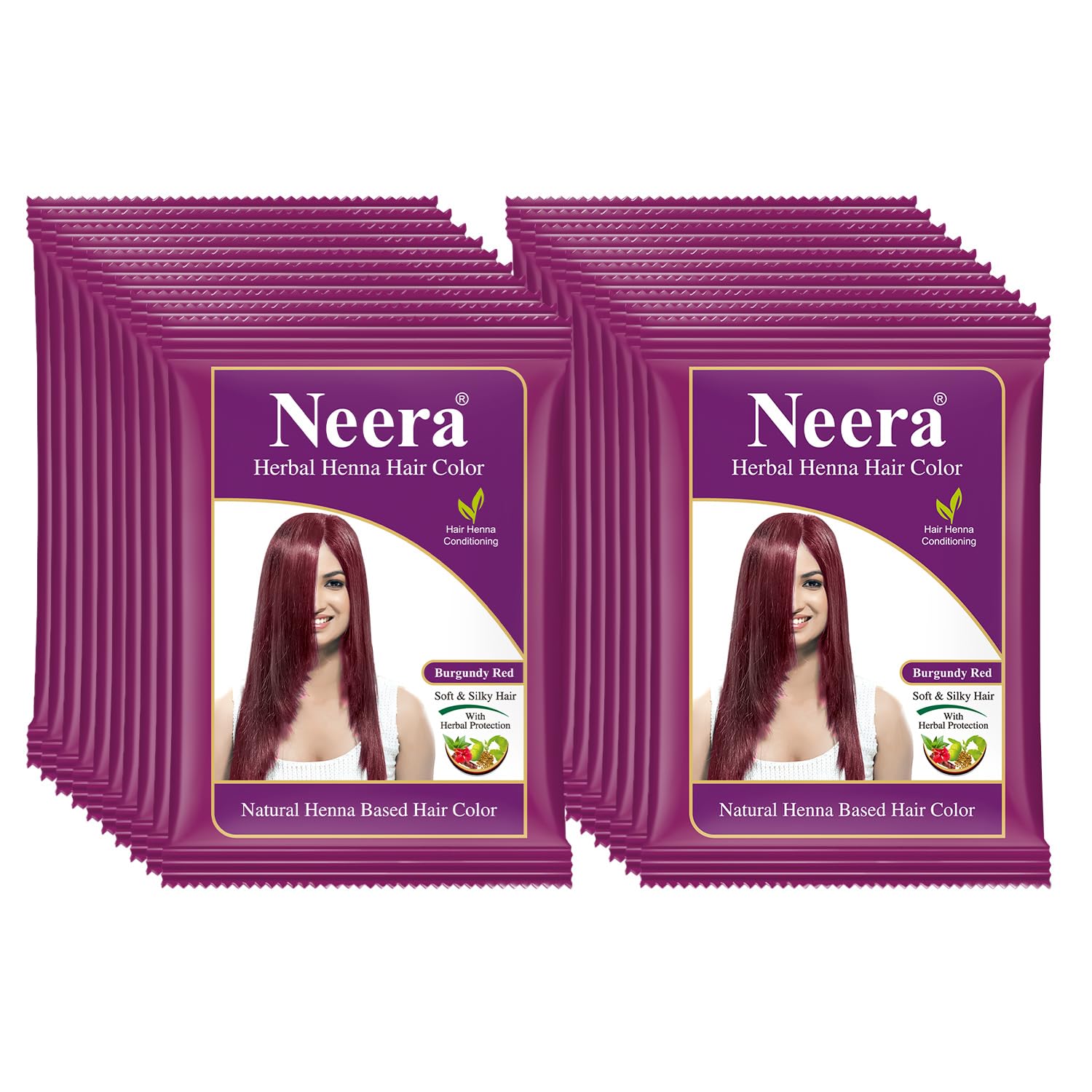 Neera Herbal Natural Burgundy Red Henna Hair Color 15 GRM Pack(Pack of 20)-picture-24
