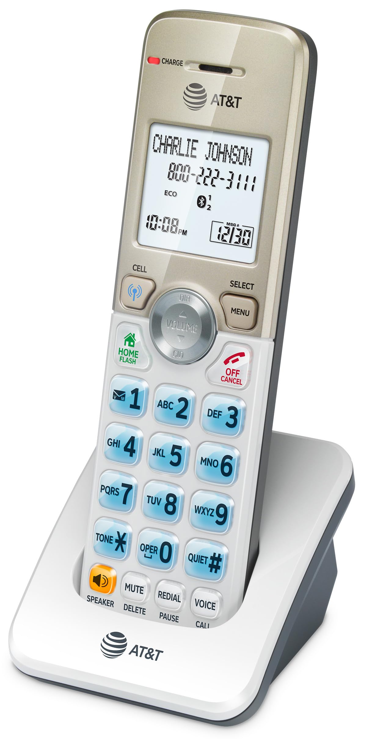 AT&T DL70019 Accessory Handset for DL72x19 Phone with Bluetooth Connect to Cell, Call Blocking, 1.8" Backlit Screen, Big Buttons, intercom, and Unsurpassed Range