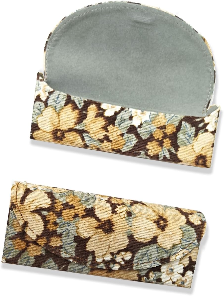 2-Pack Soft Cloth Eyeglasses Case, Magnetic Closure, Floral Pattern Glasses Protector for Women and Men image 2