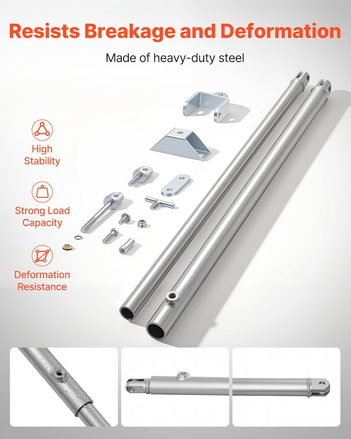 VEVOR JT's Strong Arm Jack Stabilizer Kit 191023, Fits for 5th Wheel RV and Travel Trailer Kit, Fifth-Wheel Jack Stabilizer for Telescopic System, Reduces Chassis Movement, Easy Bolt-On Installation