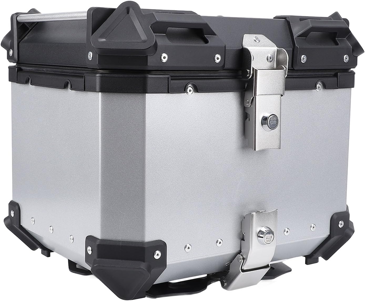 Focket Top Case, 36L Shockproof Lining Tail Box, Trunk Box with Safety Lock Night Reflective Strip for Universal (Silver)