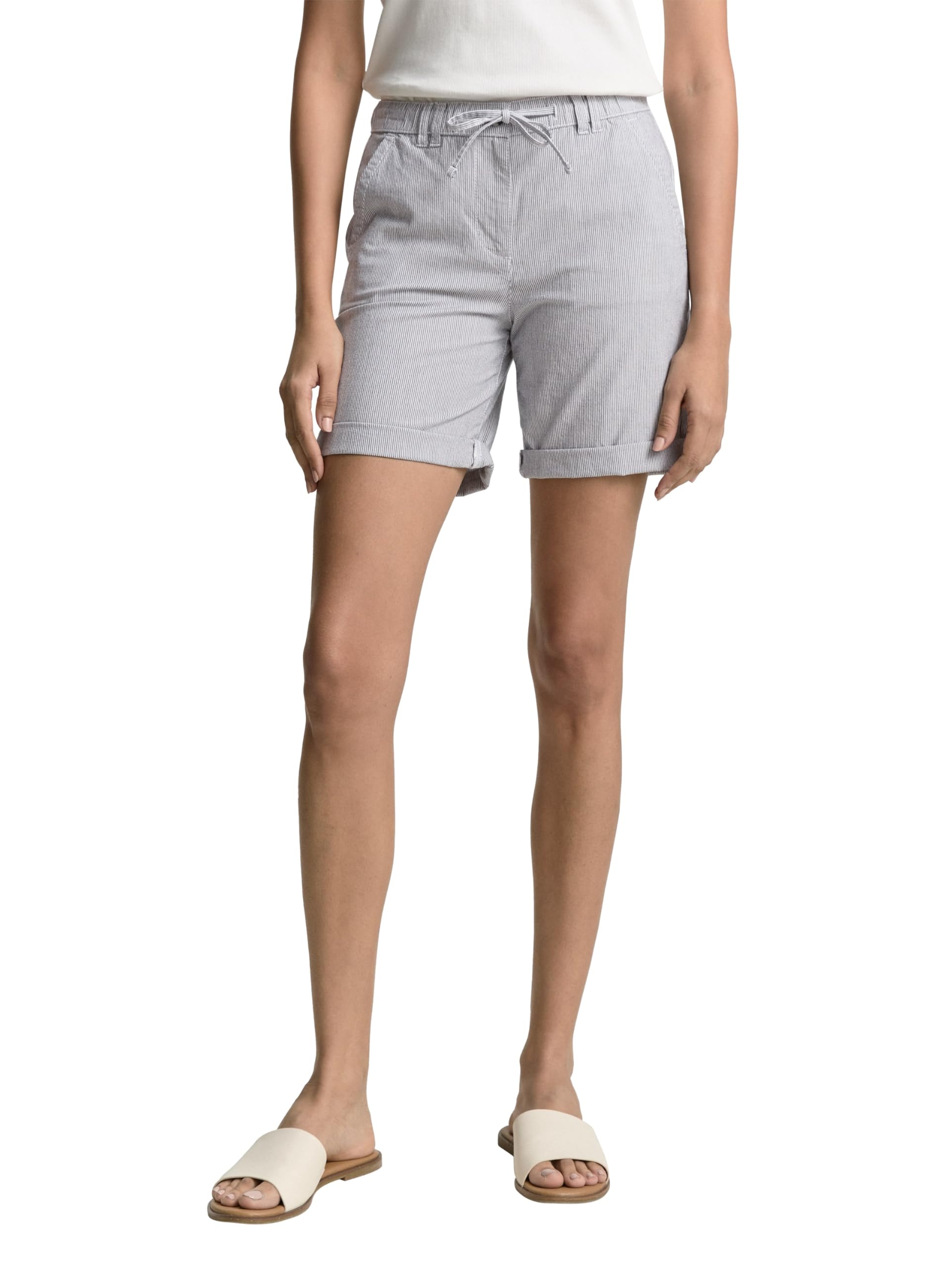Tom Tailor Damen Chino Bermuda Shorts mit Kordelzug