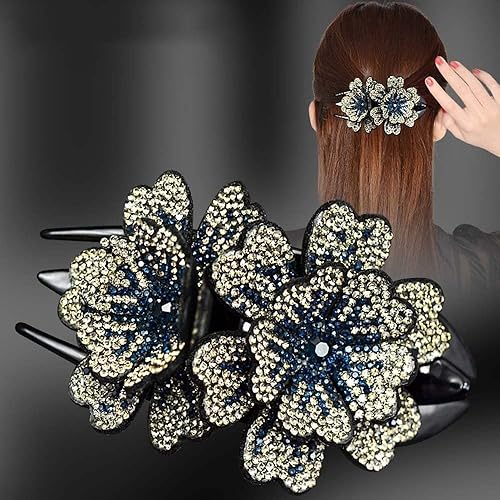 Pinzas para el cabello con diamantes de imitación clip para cola de caballo de pato pasadores de pelo de diamante para mujeres y niñas accesorios