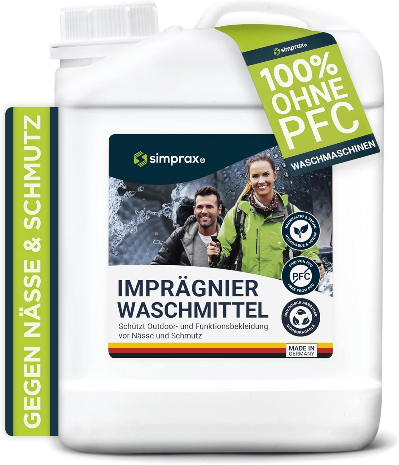 simprax® WaterproofingTextile Wash-In Impregnation – Climate-Neutral & Eco-Friendly Waterproofing for Fabric Outdoor | Waterproofing Spray for Washing Machine & Hand Wash