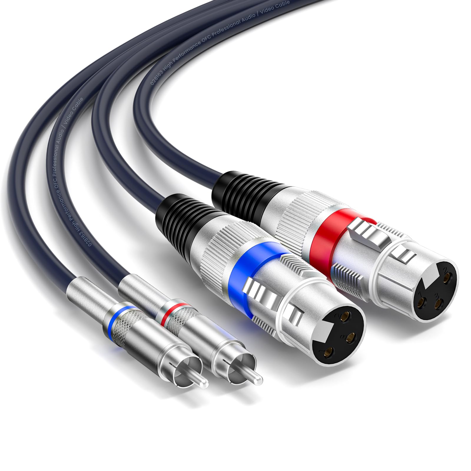 Tisino, cavi stereo audio HiFi, a due uscite, 1,5 m, 2 femmina XLR, 2 maschio RCA, cavo audio