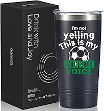 Onebttl Football Gifts for Men, Coach Gifts, I'm Not Yelling, This is My Coach Voice, Travel Mug, 590ml, Black