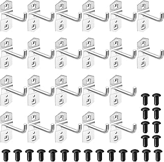 22 Stück Supermarkt Regal Haken, 50 mm Lochwand Haken Werkzeugwand Hakens mit 22 Sicherungsstiften Lochwand Zubehör Regal Lochwandhaken Stahl Werkzeughalter für Werkstatt, Wand, Garage