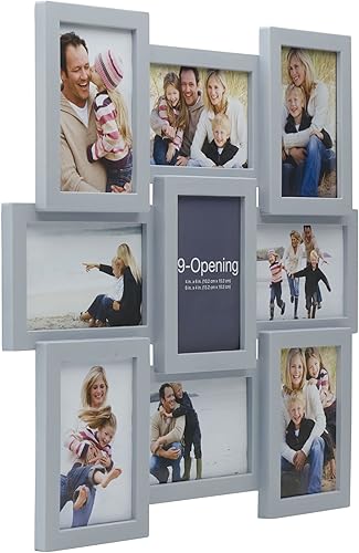 Vista 15 de Melannco Marco de collage de fotos de 24 x 12 pulgadas, con 8 aperturas, muestra cuatro fotos de 4 x 6 y cuatro fotos de 6 x 4 pulgadas, color negro