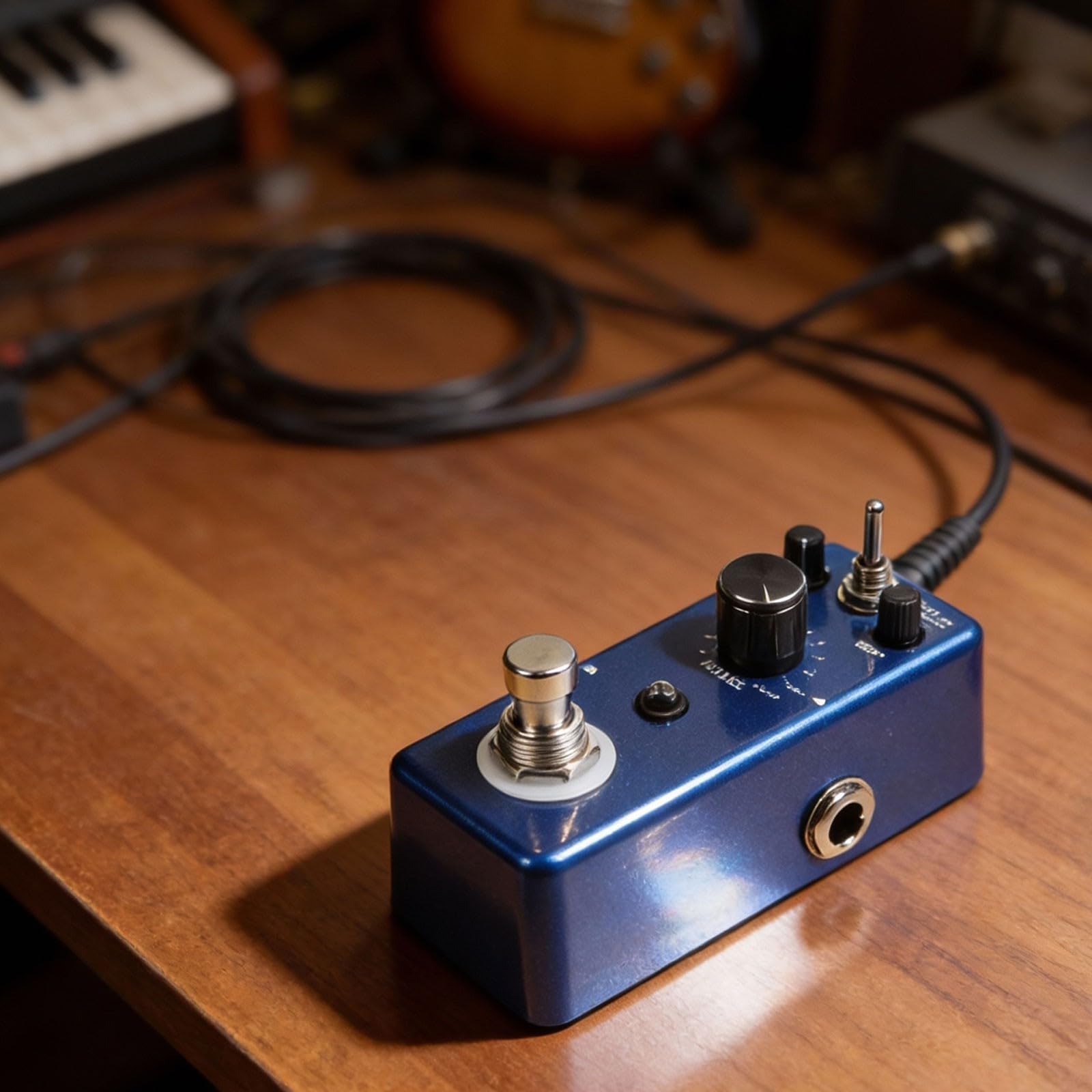 Pedale per effetti per chitarra, in lega di zinco, Octav Detune blu | Circuito digitale, True Bypass, controllo del suono preciso, ideale per live e studio, nessuna perdita di segnale