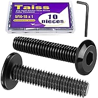 Vista 1 de Taiss 10 piezas de tornillos de cabeza hexagonal de 5/16-18x1, pernos para muebles, tornillos para muebles de acero inoxidable 304, pernos de 1/4