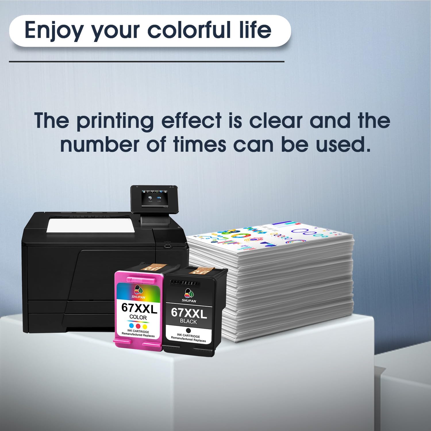 67XXL Ink Cartridges Combo Pack Replacement for HP 67 XL 67 Ink Work for Envy 6000 6055 6055e 6400e 6455e 6458e Envy Pro 6455 6458 (1 Black, 1 Color)