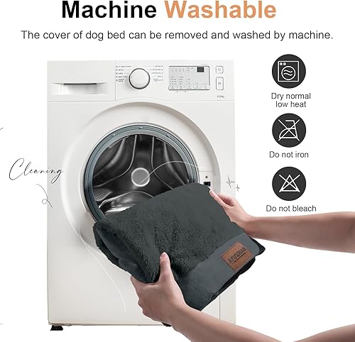 Miniatura 7 de Cama ortopédica lavable para perros pequeños cama con cojines de apoyo para perros pequeños y gatos, cama impermeable de espuma tipo caja de huevos,
