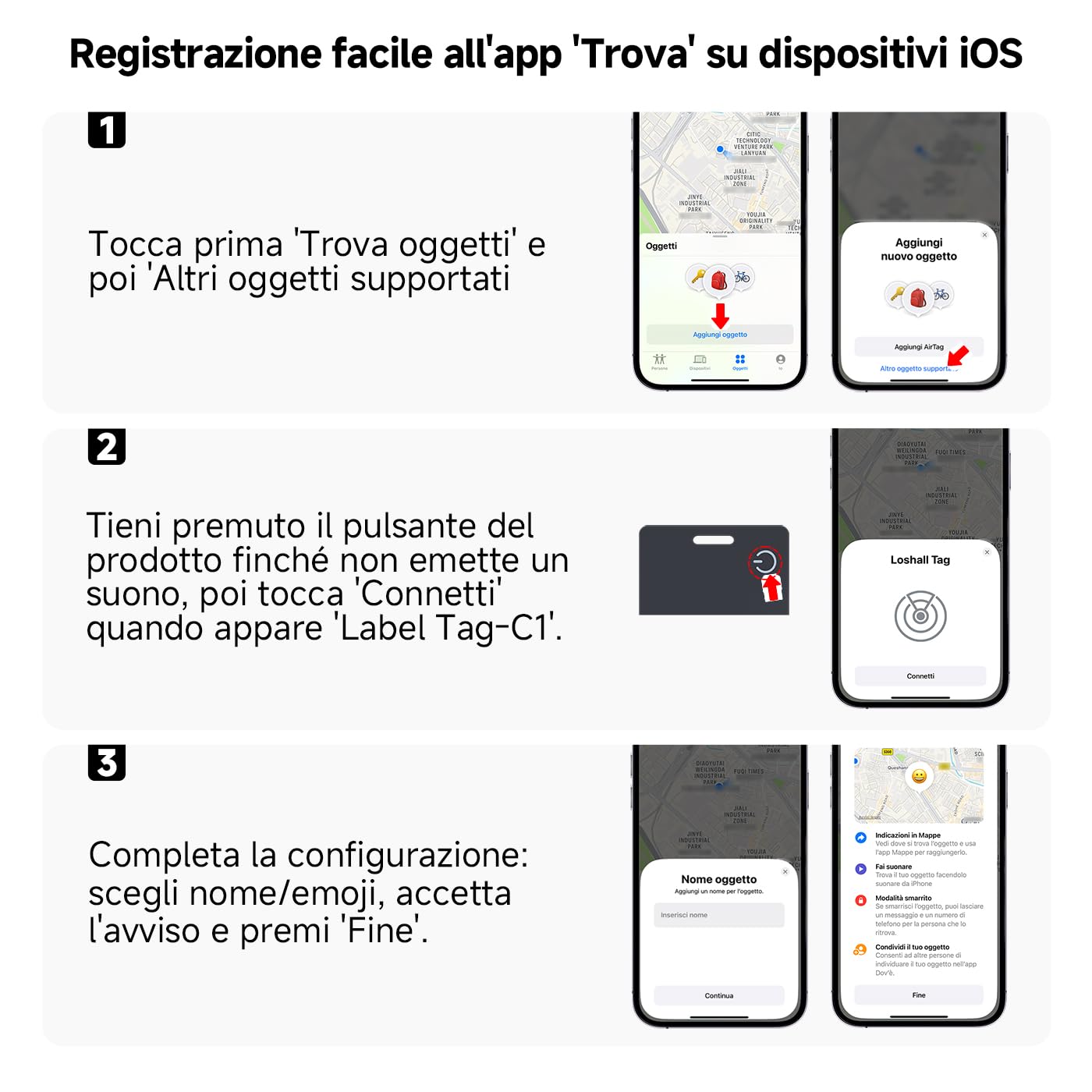 Wallet Card Tracker 1.6mm, tag di localizzazione smart ricaricabile wireless con biglietto da visita digitale NFC con Apple Dov'è (solo iOS), Localizzatore per Valigie, Portafoglio, Bagagli, Telefono
