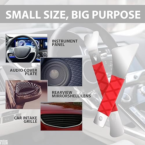 Miniatura 3 de XINDELL Herramienta de extracción de molduras automáticas, paquete de 2 herramientas profesionales para hacer palanca automotriz, barra de palanca