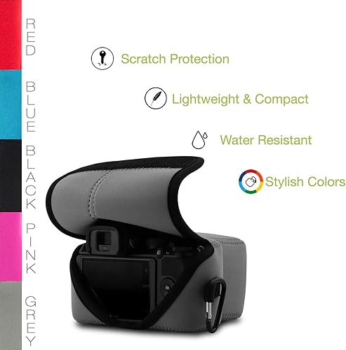 Miniatura 3 de MegaGear MG1824 - Funda de neopreno ultra ligera para cámara compatible con Nikon Z50 (1.969-9.843 in), color gris, piel sintética